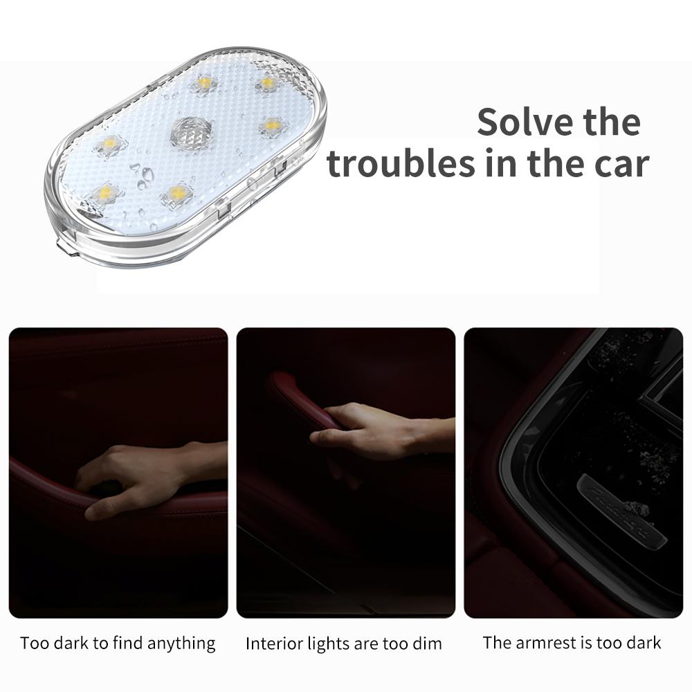High Brightness LED Touch Light USB Charging Car Interior Lighting Magic Sticker Ambient Lamp With Strobe Mode For Multi-color