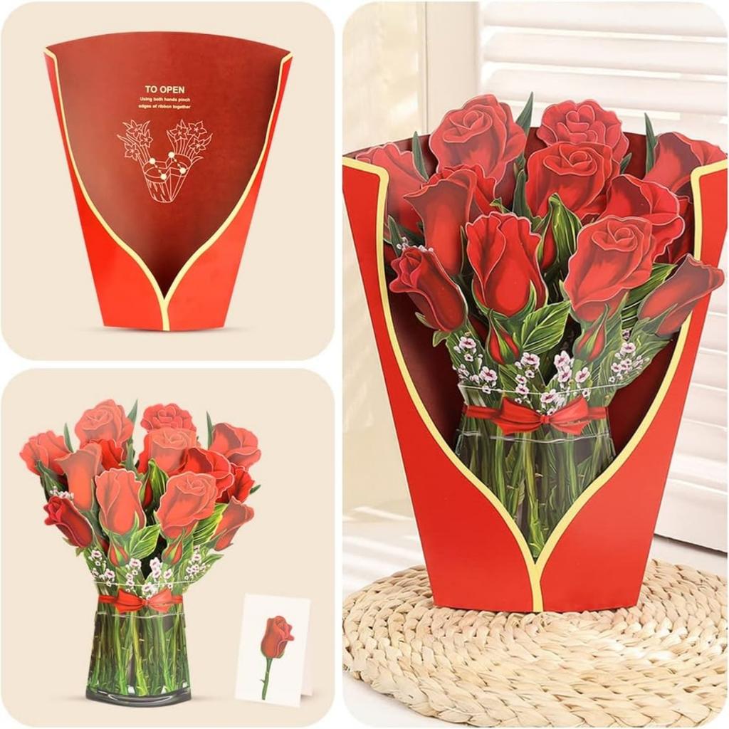 Всплывающий букет, бумажные цветочные открытки, поздравительная 3D всплывающая открытка с благословением на День матери и уникальный подарок для жены, родителя и учителя