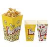 10Pcs Popcorn Box Snack Container Disposable Food Packaging Box Paper Cup Bucket Theme Birthday Party Dessert Organizer