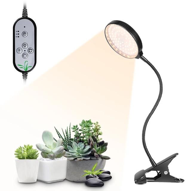 USB Plant Grow Light 1 Sunlight Full Spectrum Adjustable Desktop Clamp Growing Lamp for Indoor Plants 5 Dimmable Levels