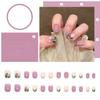 24pcs/set Tulip Manicure Glitter False Nails Finished Wearable Nail Stickers Press On Nail