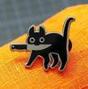 Hot Cartoon Cute Cat Holding A Knife Enamel Pins Lapel Pin Small Black Pins Cute Metal Lapel Badges Brooch Funny Jewelry Gift