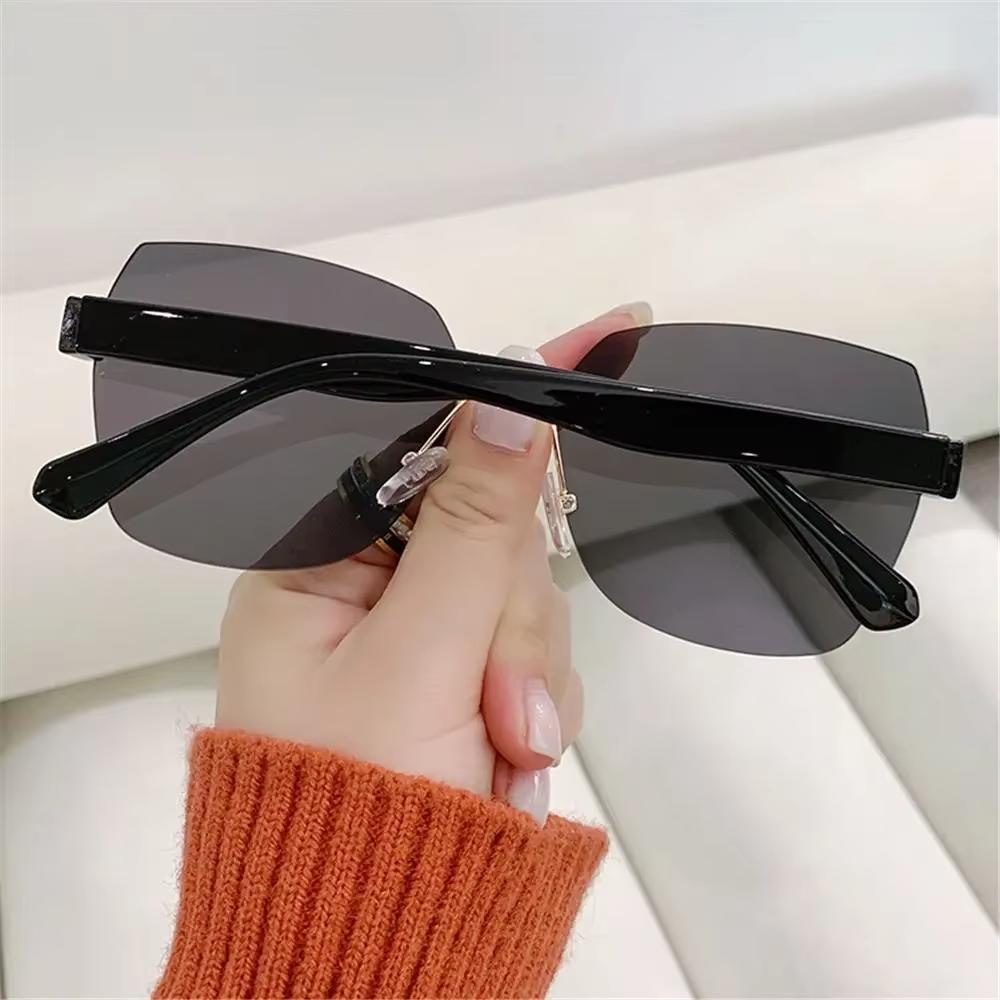 Vintage Rimless Sunglasses Gradient Sunglasses Women Shades Fashion UV400 Eyewear Frame Sun Glasses Ladies Eyeglasses