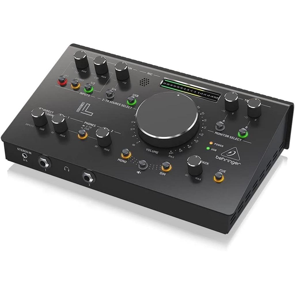 Behringer 2x2 USB Audio Interface 192kHz Compatible MIDAS Mic Preamp Talkback Microphone Studio Controller VCA Control STUDIO L Black Built-in