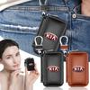 1Pcs 2025 Fashion New Leather Emblem Car Key Case Keychain Zipper Key Case Bag For K5 K9 Sorento Ceed Sportage Carnival Stinger Forte Niro Cadenza