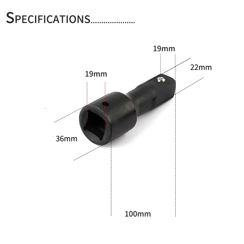 1Pc Heavy Duty Long Extension Bar Ratchet Wrench Impact Socket Extender Pneumatic Tool 1/2 3/4 1 Inch 75 125 150 200 300 400mm