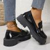 Shoes for Women Spring New Loafers Ladies Thick Sole Slip On Flats Leather Platform Casual Buckle Shoes Female Zapatos De Mujer