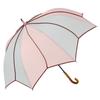 Large Flower Long Difficult To Get Piping Gray X Light [Chinoiserie Modern] Umbrella, Women's, Motif, Umbrella, Deep, Wet, (Light Pink)