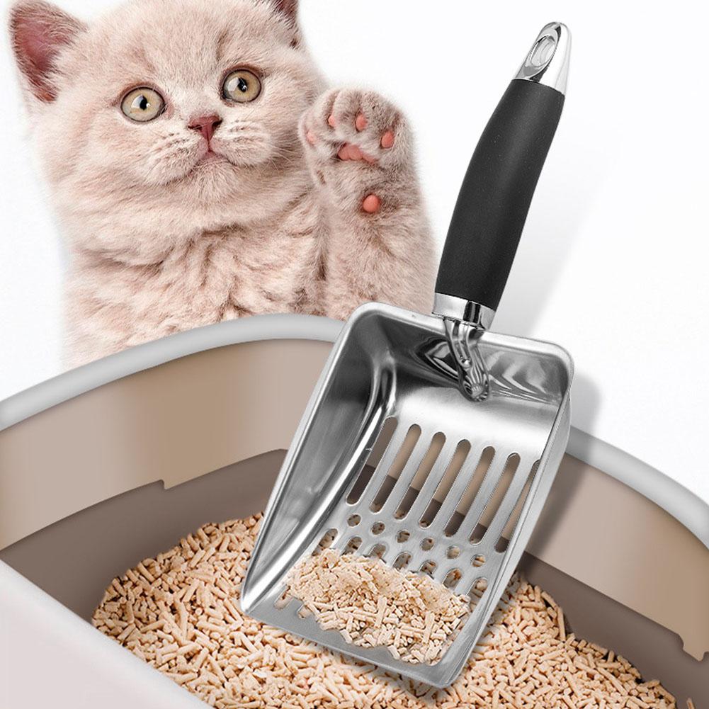 Cat Litter Scoop Metal Long Handle Litter Scooper Deep Shovel for Cat Kitten Litter Box Cleaning Tool Pet Supplies