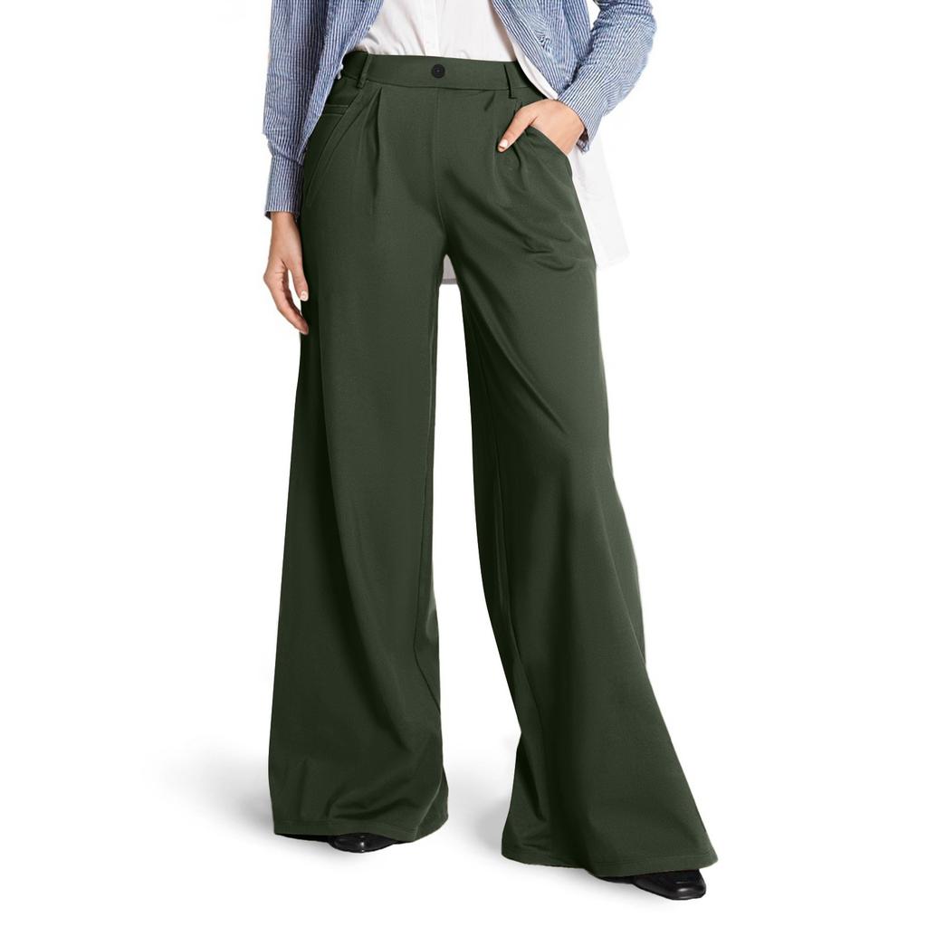 Women's Fashionable And Versatile Elastic Formal Loose Wide-leg Trousers