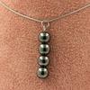 Stones and Minerals. Necklace 4 Hematite Beads 8 Mm. Stainless Steel Chain. Necklace Women, Men. Customizable Size.
