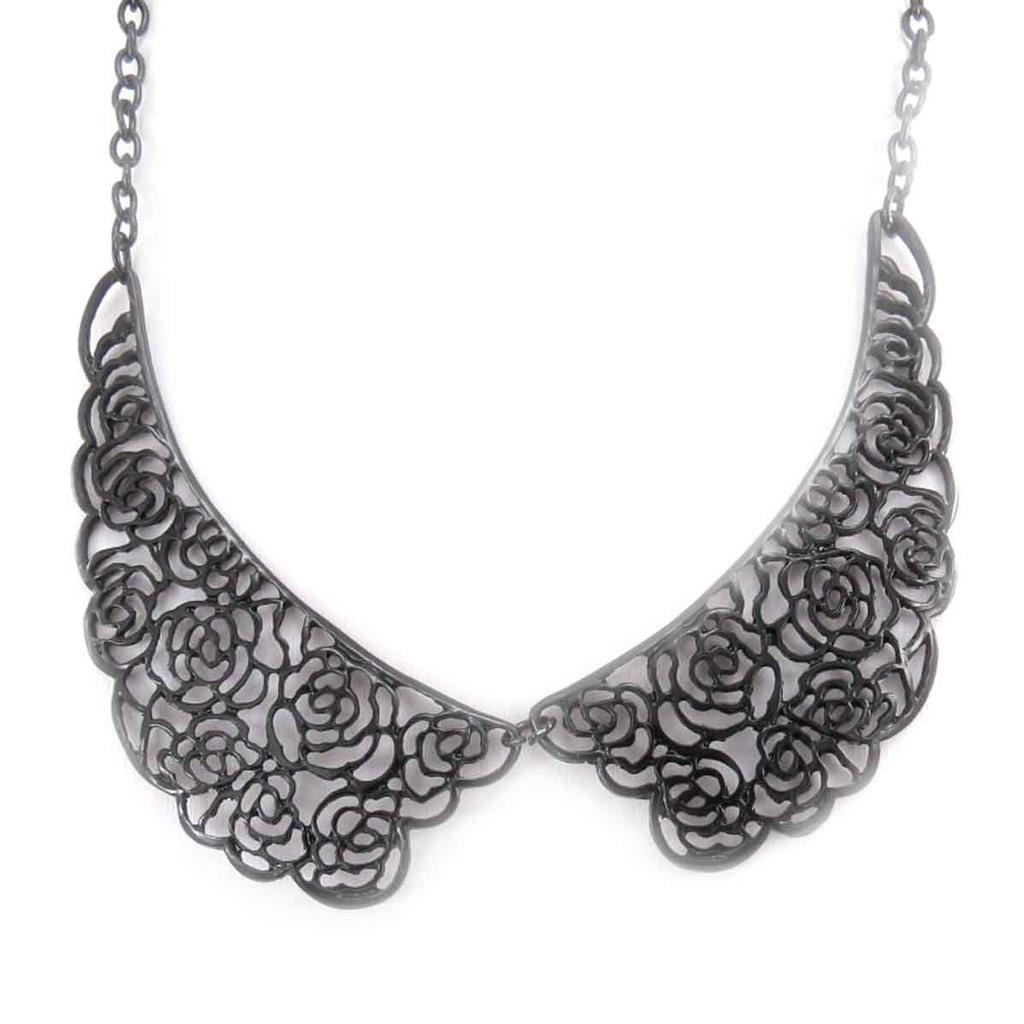 Les Trésors De Lily [J9155] - Black 'Carmen' Designer Necklace