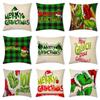 Christmas Happy Throw Pillow Cover, 18 X 18 Inch, Winter Holiday Cushion Cover Sofa Decor