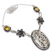 Dalmation Jasper Handmade Gemstone 925 Sterling Silver Jewelry Necklace 18" T5R71