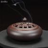Retro Ceramic Incense Burner Vintage Portable Aroma Censer Buddhism Incense Holder Home Decor