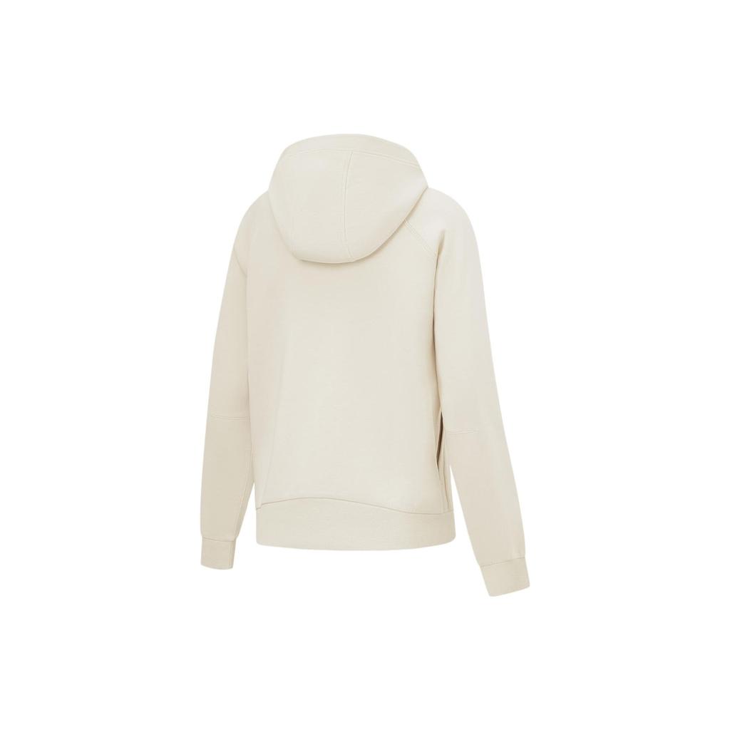 Li Ning Fitness Series Solid Color Comfortable Hooded Jacket Simple Comfortable Sports Cardigan Women Jacket Gravel-Gray AWDU114-2