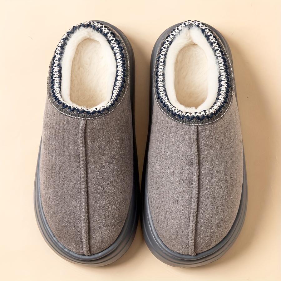 Winter Indoor And Outdoor Solid Color Thick-soled Non-slip Lightweight Warm Ladies Slippers