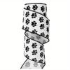 Highquality Satin White Ribbon Adorned With Black Paw Prints Ideal For Creative Crafts Petthemed