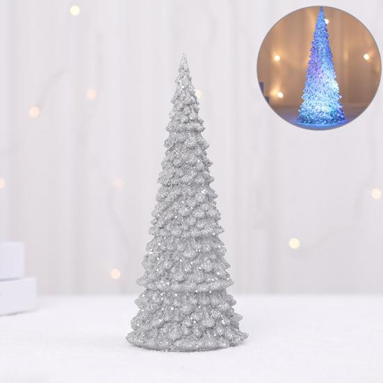27CM Light Up Christmas Tree Colorful Lighting Battery Operated Holiday Home Decoration Acrylic LED Desktop Xmas Tree Lamp Ornament