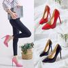 Large Size High Heels Women's Slim Heels 11cm Sexy Red Bridesmaid Wedding Shoes Pointed Banquet Etiquette Black High Heels