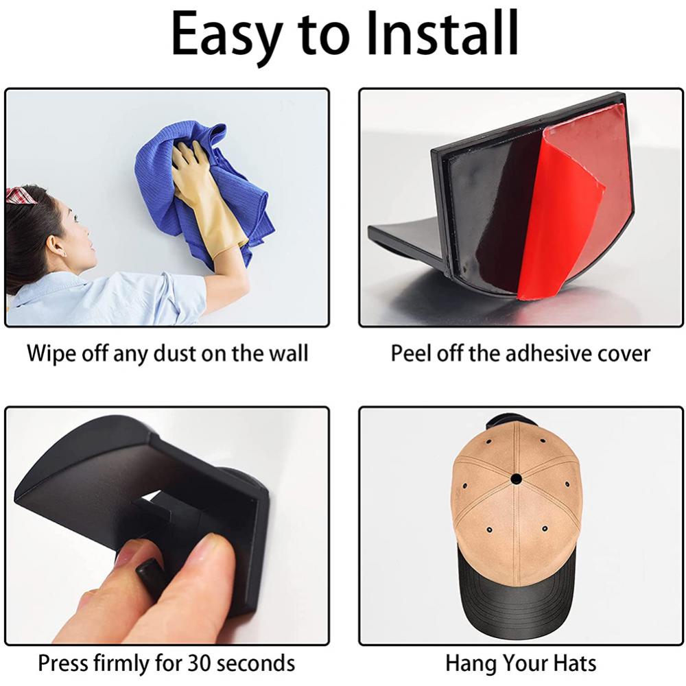 10 шт. Органайзер для бейсболок, настенный держатель для хранения повседневных шляп, многоцелевая подвесная вешалка, аксессуары для домашнего хранения