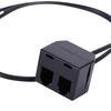 4P4C Standard 2 Female To 1 Male Telephone Line Cords Line Extension Cable Splitter Cord