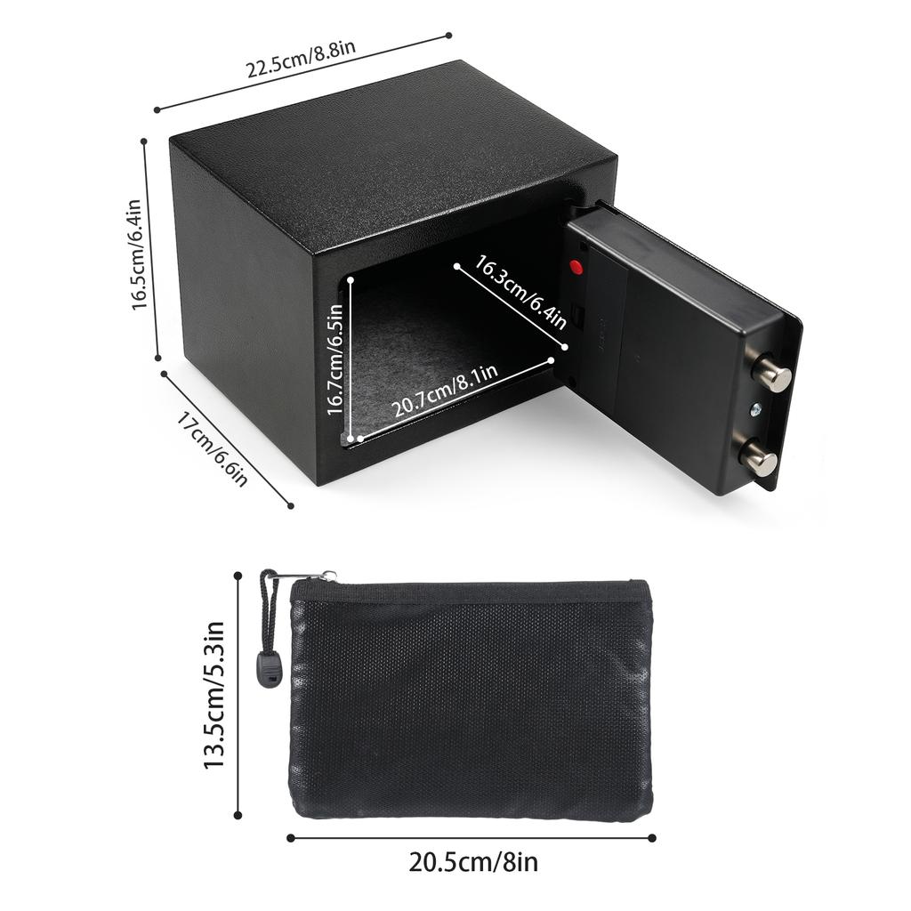 Home Safes Fireproof Waterproof Box + Document Bag with Keypad and 2pcs Spare Key Digital Home