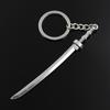 Fashion Men 30mm Keychain DIY Metal Holder Chain Vintage Samurai Sword 107x10mm Silver Color Pendant Gift