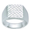 Men's Silver 'Charles' Silver Signet Ring (rhodium) - 13x13mm
