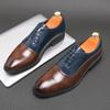 Fashion Business Classic Evening Dress Shoes Men's Black White Derby Leather Shoes Brogue Lace-up Casual Wedding Shoes Formal Male Shoes