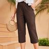 Women's Summer Pocket High Waist Solid Colour Casual Pants