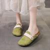 2024 New Fashion Hot Selling Women's Closed Toe Slippers Solid Color Women's Shoes Women's Retro Fashion Garden Mules Zapatos