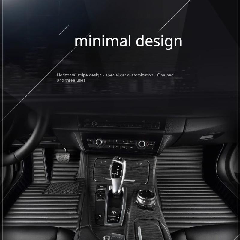 Striped Pu Leather Custom Car Floor Mat for Toyota Corolla 2014-2018 Year Interior Details Car Accessories Carpet