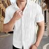 Men's Casual Breathable Solid Color Short Sleeved Shirt