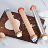 Adjustable Stainless Steel and Beech Wood Rolling Pin - Thickness Control for Dough Kneading
