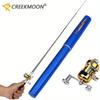 Mini Pocket Ice Fishing Rods Portable Telescopic Pen Shape Fishing Pole and Reel Combos Set Wheel Outdoor for River Lake Fishing