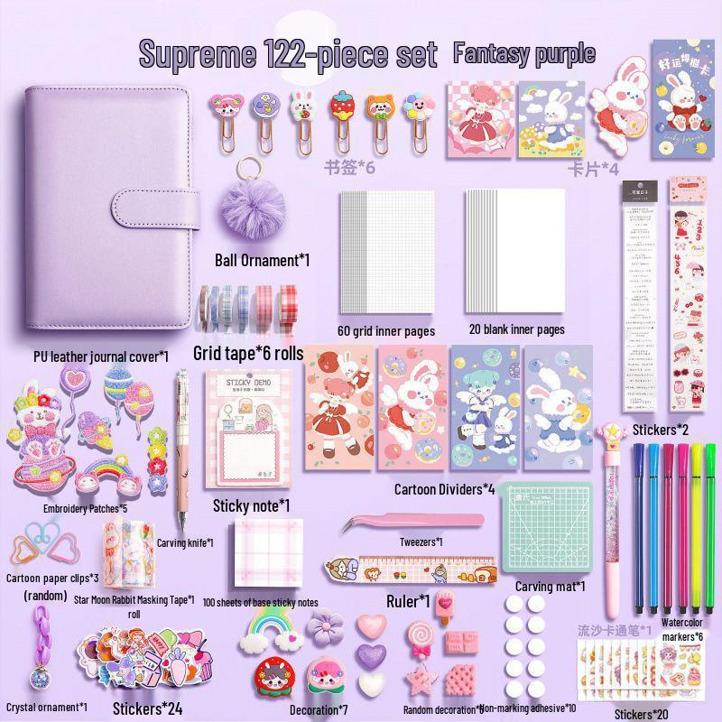 Hand Account Book Set: Cute Loose-Leaf Notebook for Girls & Children