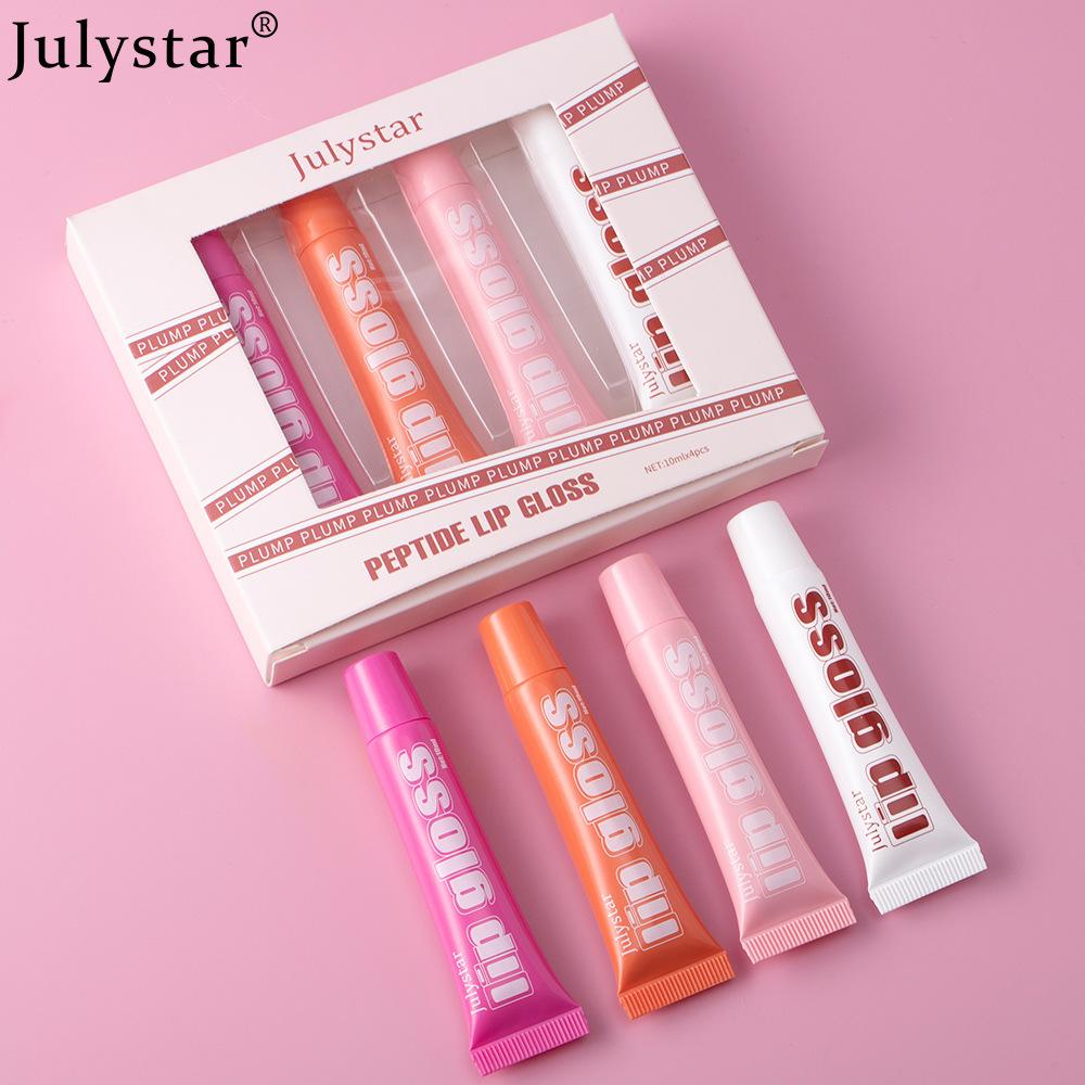 Fruit Lip Gloss 4 Pcs Set Lip Moisturizing Lip Glaze Moisturizing Hydrating Lip Oil Makeup