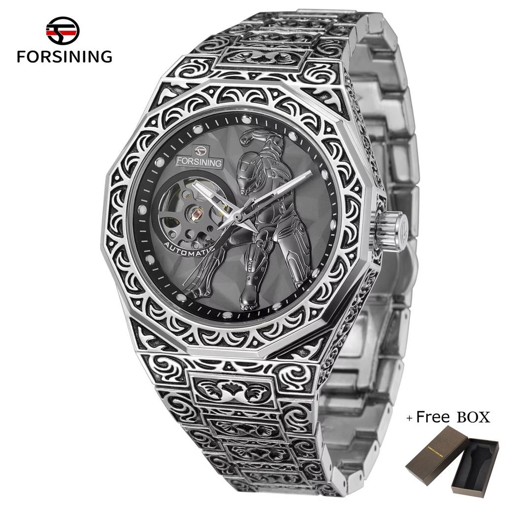 Men's Business Fashion Mechanical Watch Top Brand Automatic Mechanical Stainless Steel Clock Gifts for Men