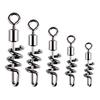 10Pcs Fishing Hooks Snap Swirl Connectors Rolling Rings Wire Leader Swivels
