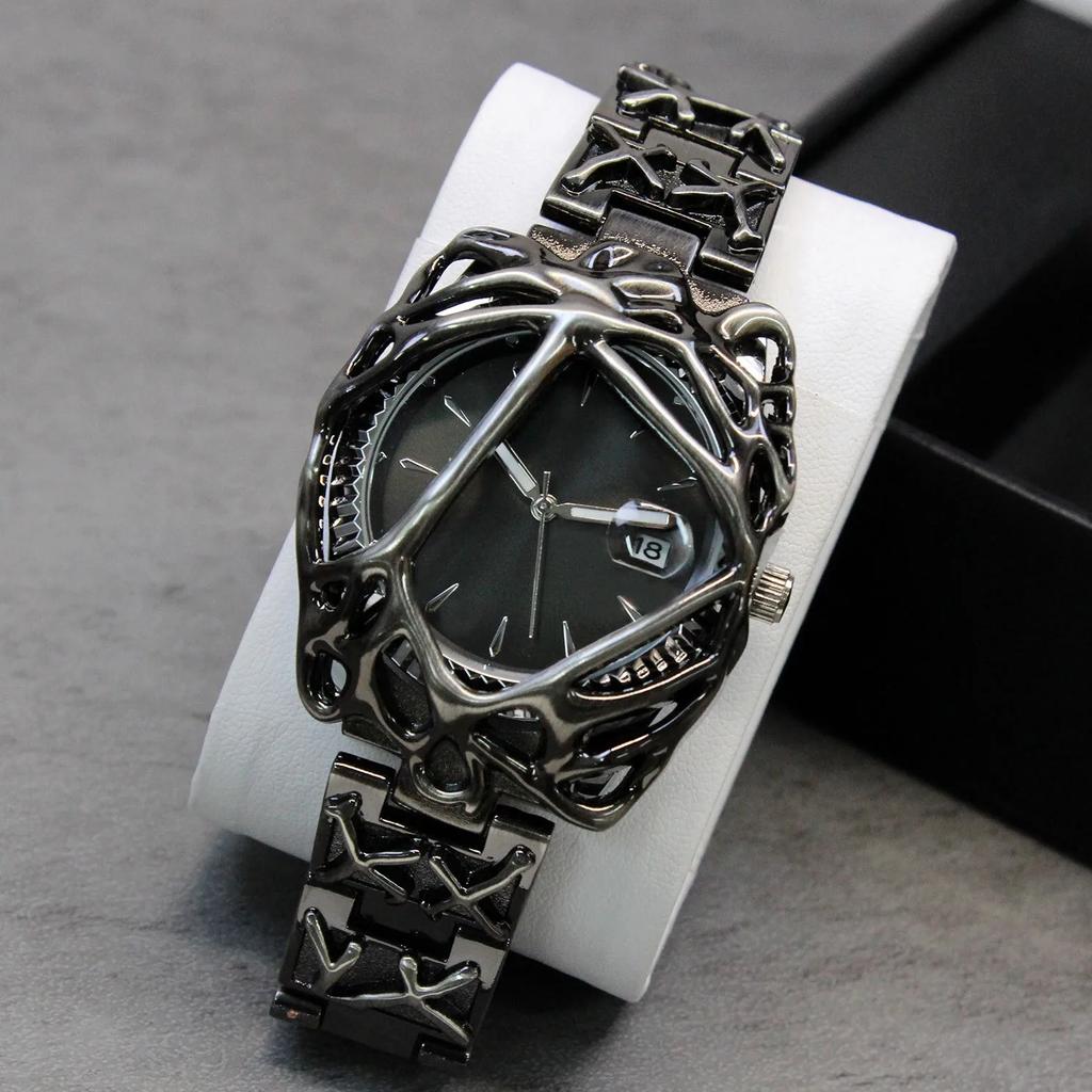 All Silver Unique Style Personalize Quartz Watch Men AAA High Quality Alabaster Fashion Unisex Hot Sell Unique Creative Clock
