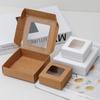 15pcs Clear Square Window Gift Boxes White Kraft Paper Present Package Display Boxes for Party Favor Treats Cookies Small Gifts or Crafts