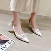 Fashion Temperament Pointed Toe Women Shoes Sexy Breathable Mesh Lace Back Butterfly-knot Thin High Heels Sandals