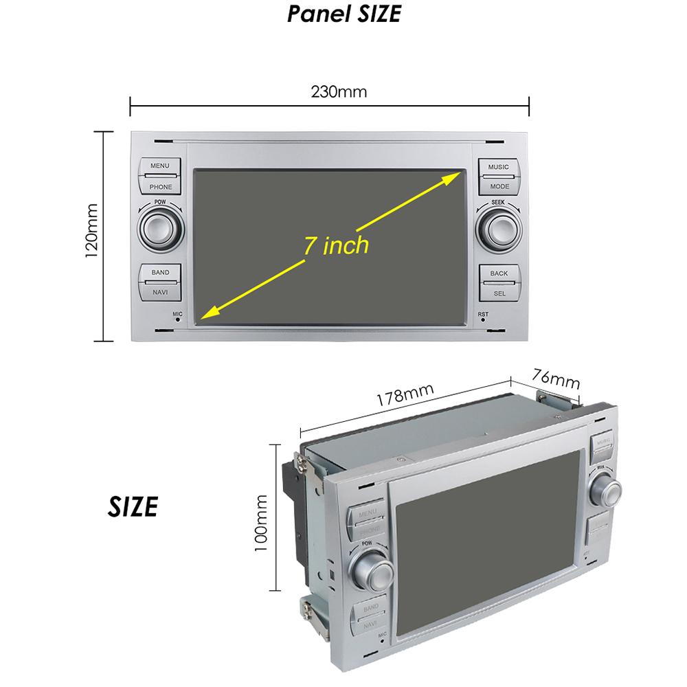 Car Radio Hizpo 2din 7''Android AutoRadio GPS for Ford Mondeo S-max Focus C-MAX Galaxy Fiesta Transit Fusion Connect Kuga Multimedia Navi Carplay Auto