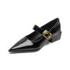 Weiwei Girl 108-8 French Pointed Mary Jane Shoes Thick Heel 2025 New Word with Shallow Mouth High Heels Women