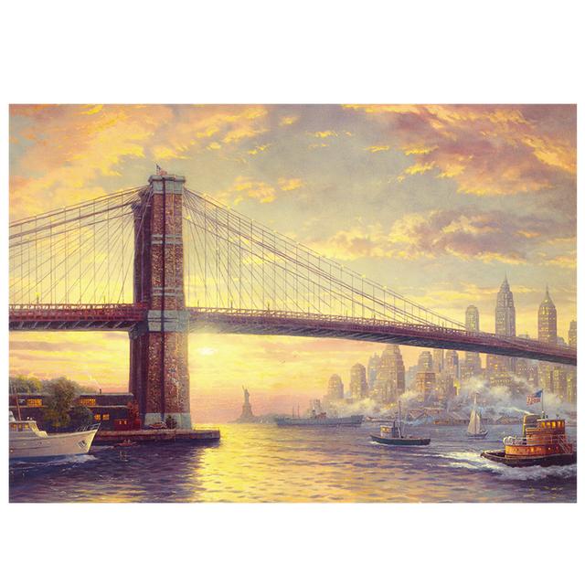 Europe Retro Landscape Christmas Snow Scene Canvas Painting Prints Paris London Posters Print for Living Room Home Decor No Frame