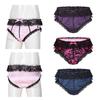 Mens Sexy Panties Bikini Briefs Lace Underwear Satin Underpants Sissy Thongs Lingerie