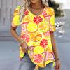Lemon Printed Women's Casual T-shirts Summer 2024 Korean Popular Clothes Short Sleeve Tees Harajuku Round Neck Pullovers T-shirt