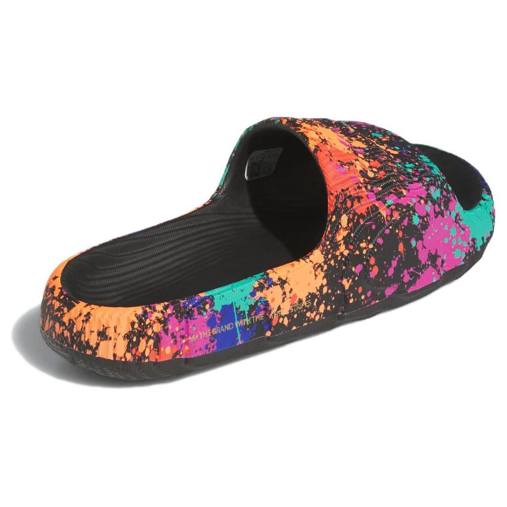 Adidas Adilette 22 Slide Black Paint Splatter Unisex Sneakers Core-Black Semi-Solar-Yellow IF1438