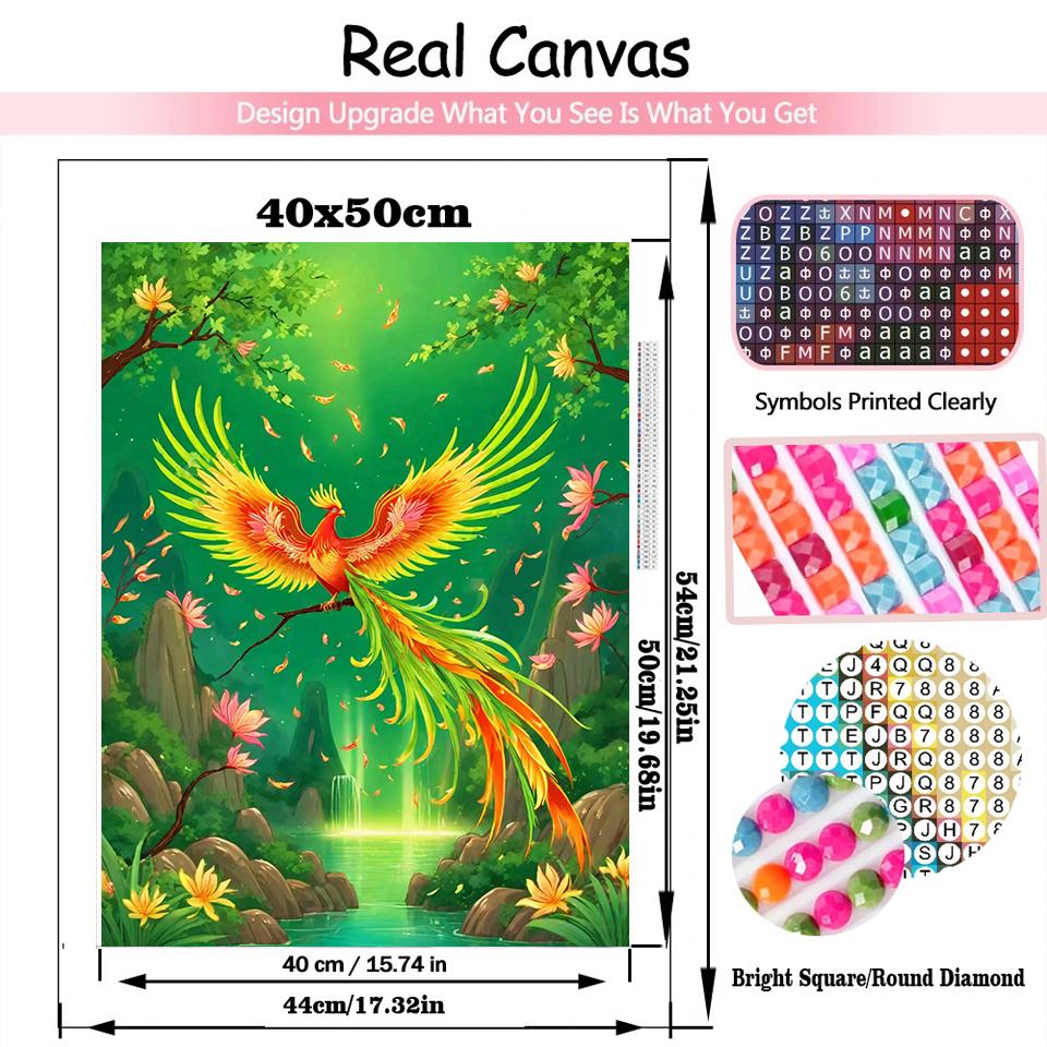 5d Diy Full Round Square Diamond Painting Phoenix Set Flower Animal Mosaic Embroidery Cross Embroidery Home Decoration Gift